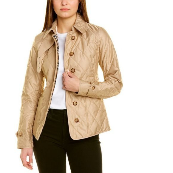 BURBERRY FERNLEIGH THERMOREGULATED CHECK LINED QUILTED JACKET